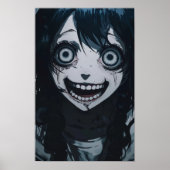 Anime Crazy Girl Psycho Crazy Face Poster (Voorkant)