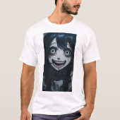 Anime Crazy Girl Psycho Crazy Face T-shirt (Voorkant)
