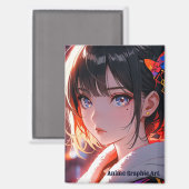 anime cute girl design magneet (Voorkant / Achterkant)