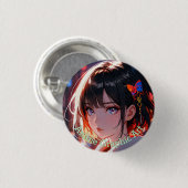 anime cute girl design ronde button 3,2 cm (Voorkant /achterkant)