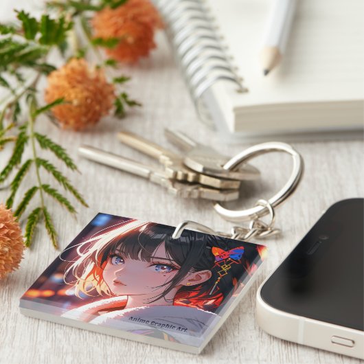 anime cute girl design sleutelhanger (Voorkant Rechts)