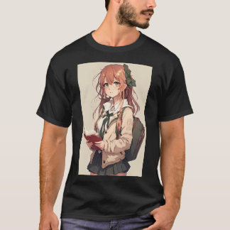 Anime Cute Girl-student in sexy outfit shirt