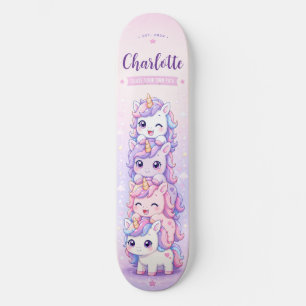 Anime Cute Roze en Paarse Eenhoorn Persoonlijk Skateboard