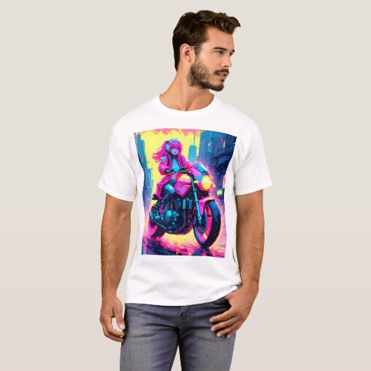 Anime Cyber Punk Themed Graphic Shirt (Voorkant volledig)