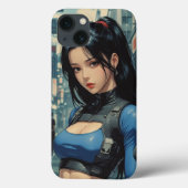 Anime Cyberpunk Meisje iPhone Case (Achterkant)