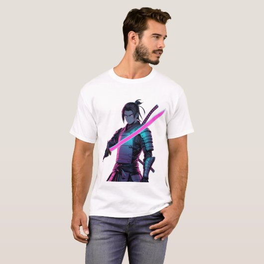 Anime Cyberpunk Samurai T-shirt (Voorkant volledig)