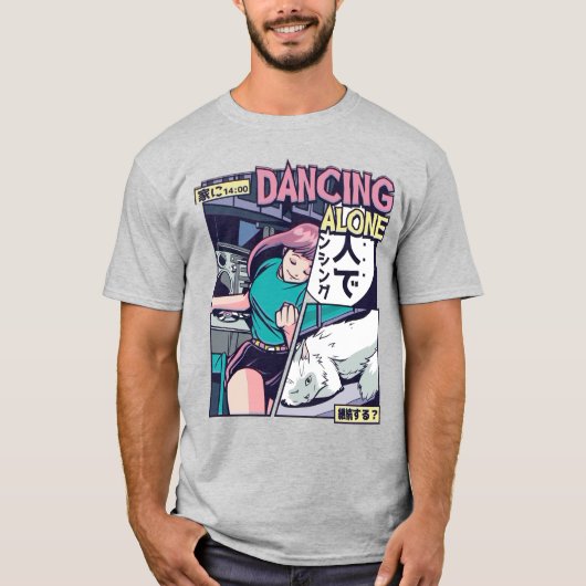 Anime Dancing Vaporwave T-shirt (Voorkant)