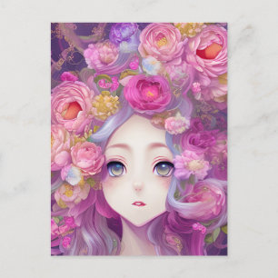 Anime Dappled Sun Fantasy Graphic Briefkaart