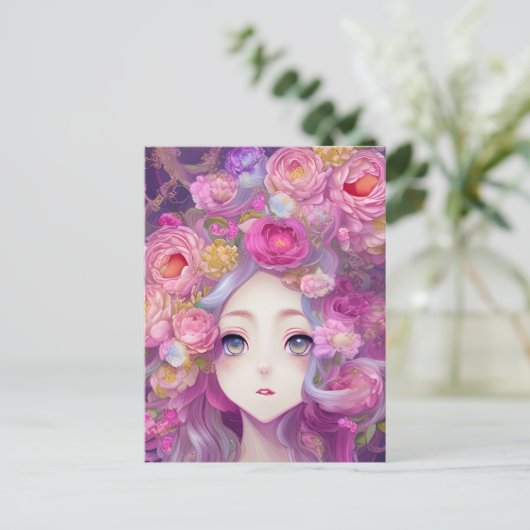 Anime Dappled Sun Fantasy Graphic Briefkaart (Staand voorkant)