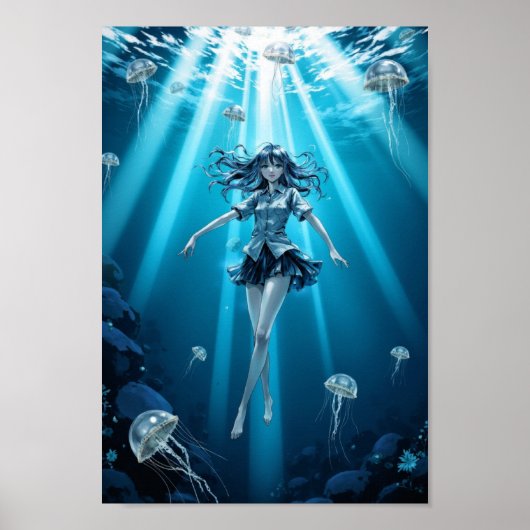 Anime Deep Ocean Glow Wall Art Poster (Voorkant)
