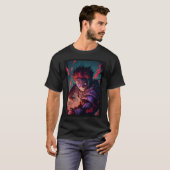 Anime Demon Boy Hero Red Hair T-shirt (Voorkant volledig)