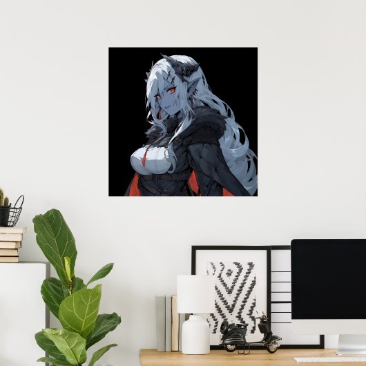 Anime Demon Girl Poster (Thuiskantoor)