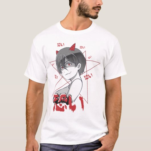 Anime Demon Girl T-shirt (Voorkant)