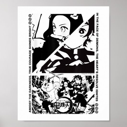 Anime Demon Slayer Characters Dynamic Scene _1 Poster (Voorkant)