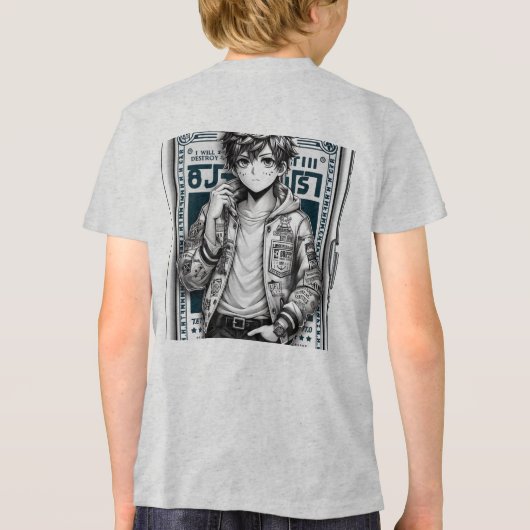 aNIME-DESIGN Tri-Blend Shirt (Achterkant)