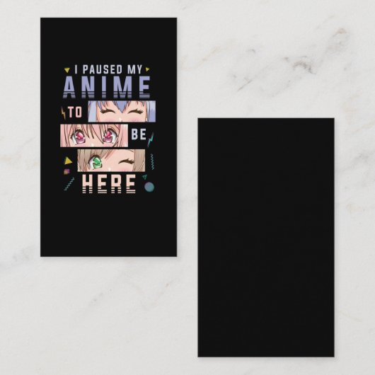 Anime die naar Girl Japans Anime Lover kijkt Visitekaartje (Voorkant / Achterkant)