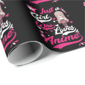 Anime die naar Otaku Japans Anime Girl kijkt Cadeaupapier (Rol Hoek)