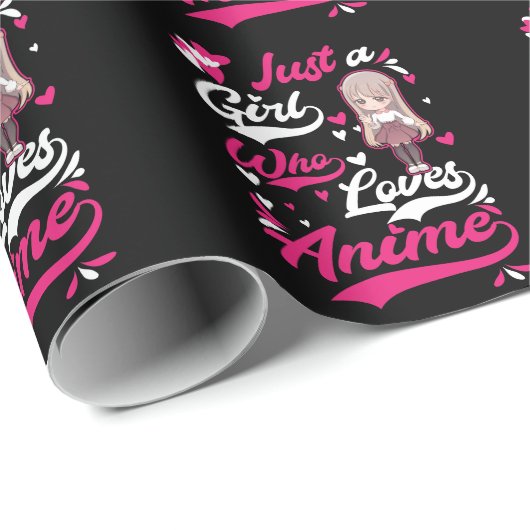 Anime die naar Otaku Japans Anime Girl kijkt Cadeaupapier (Rol Hoek)