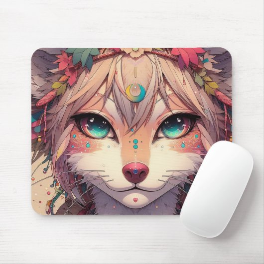 Anime dier muis pad, anime kat muismat (Met muis)