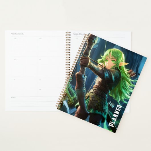 Anime Donker Elf Meisje Planner (Display)