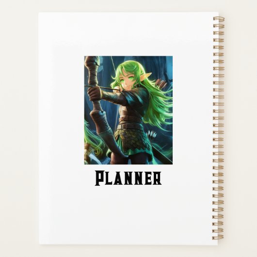 Anime Donker Elf Meisje Planner (Achterkant)