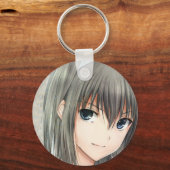 Anime donkerharige sleutelhanger (Voorkant)