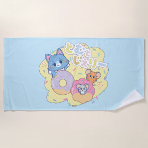 Anime Donut Delights beroemd gemaakt door Tom, Jer Strandlaken