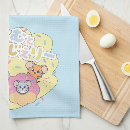 Anime Donut Delights beroemd gemaakt door Tom, Jer Theedoek (Quarter Fold)