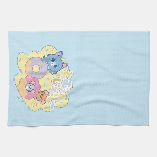 Anime Donut Delights beroemd gemaakt door Tom, Jer Theedoek (Horizontaal)
