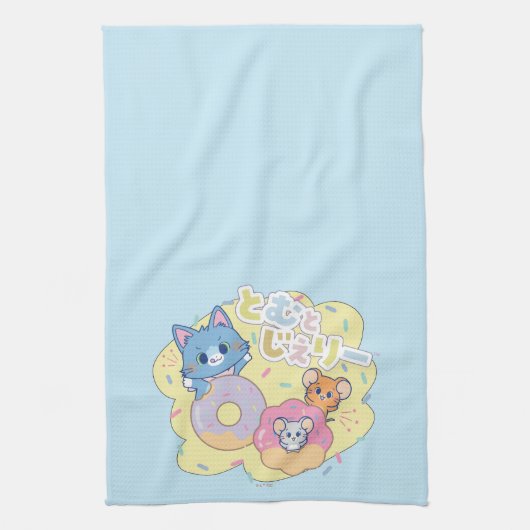 Anime Donut Delights beroemd gemaakt door Tom, Jer Theedoek (Verticaal)