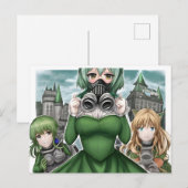 Anime Dorothy in een Briefkaart met een gasmasker (Voorkant / Achterkant)