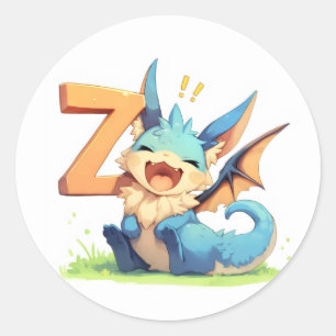 Anime-draak letter Z Ronde Sticker