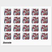 Anime Draak Tokio Vierkante Sticker (Vel)