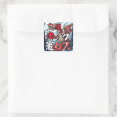 Anime Draak Tokio Vierkante Sticker (Tas)