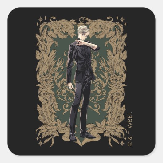 Anime Draco Malfoy Lijst Vierkante Sticker (Voorkant)