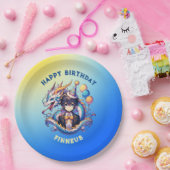 Anime Dragon gepersonaliseerde verjaardag van de j Papieren Bordje (Feest)