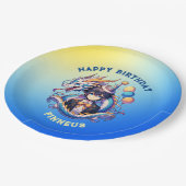 Anime Dragon gepersonaliseerde verjaardag van de j Papieren Bordje (Gekanteld)