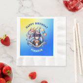 Anime Dragon gepersonaliseerde verjaardag van de j Servet (Insitu)