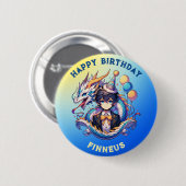 Anime Dragon Gepersonaliseerde Verjaardagsjongen Ronde Button 5,7 Cm (Voorkant /achterkant)