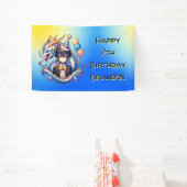 Anime Dragon Thema Gepersonaliseerde Boy's Birthda Spandoek (Insitu)
