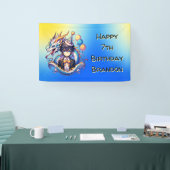 Anime Dragon Thema Gepersonaliseerde Boy's Birthda Spandoek (Beurs)