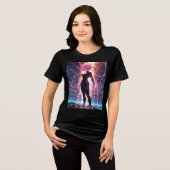 Anime Dreamscape Meisje in focus Tri-Blend Shirt (Voorkant volledig)