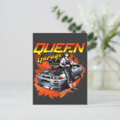 Anime Drift Mechanic Car - Garage Queen Art Feestdagenkaart (Staand voorkant)