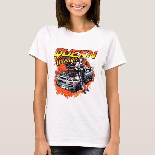 Anime Drift Mechanic Car - Garage Queen Art T-shirt (Voorkant)