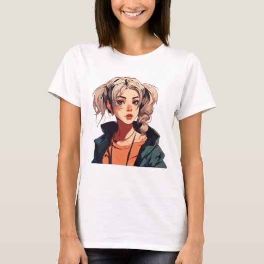 Anime Droom: Lichtbruine Schoonheid T-shirt (Voorkant)