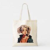 Anime Droom: Sieraad met Beige Haar Tote Bag (Achterkant)