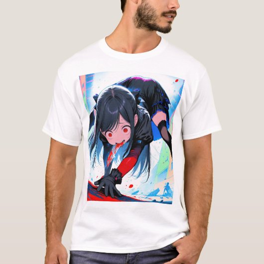 Anime Edge - Gegenereerde kunst T-shirt (Voorkant)