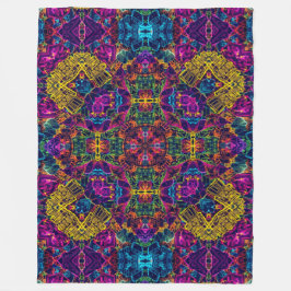 Anime Elektrische Neon Robot Satijn Mandala Fleece Deken