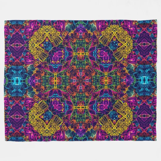 Anime Elektrische Neon Robot Satijn Mandala Fleece Deken (Voorkant (Horizontaal))