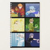 Anime elementaire tekenlaptop planner (Voorkant)